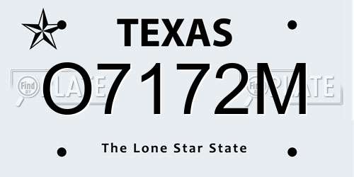 O7172M Texas License Plate