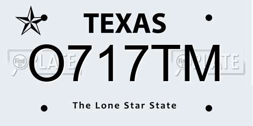 O717TM Texas License Plate