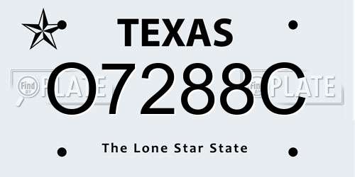 O7288C Texas License Plate