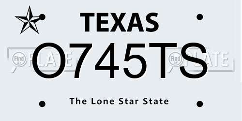 O745TS Texas License Plate