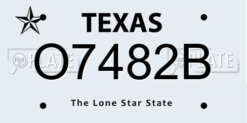 O7482B Texas License Plate