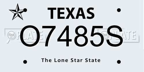 O7485S Texas License Plate