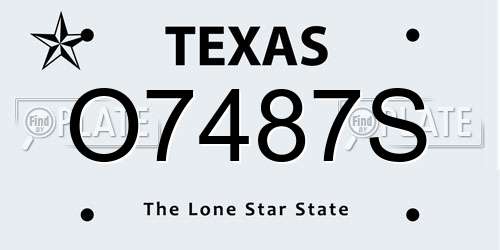 O7487S Texas License Plate