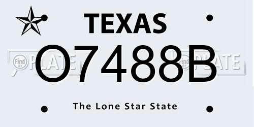 O7488B Texas License Plate