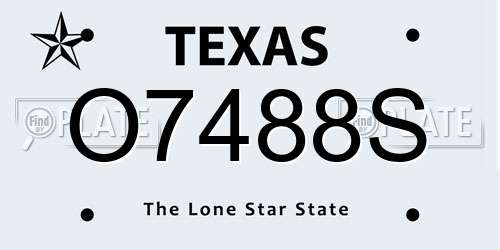 O7488S Texas License Plate