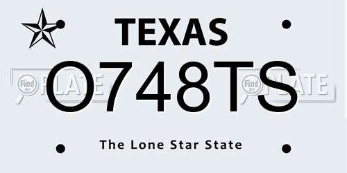 O748TS Texas License Plate