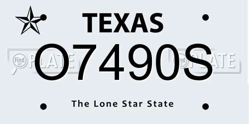 O7490S Texas License Plate