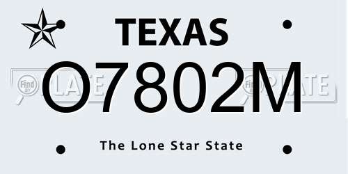 O7802M Texas License Plate