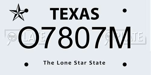 O7807M Texas License Plate