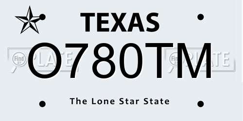 O780TM Texas License Plate