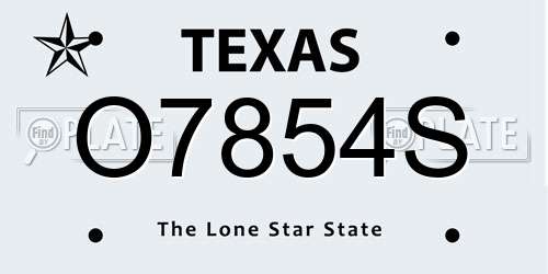 O7854S Texas License Plate
