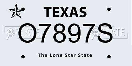 O7897S Texas License Plate