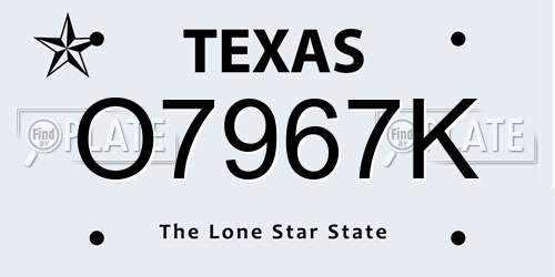 O7967K Texas License Plate