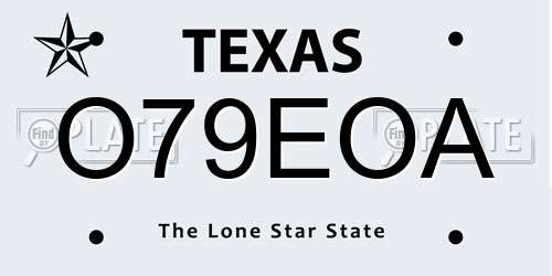 O79EOA Texas License Plate