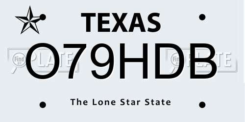 O79HDB Texas License Plate