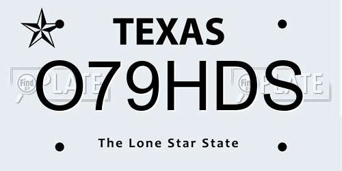 O79HDS Texas License Plate
