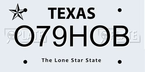 O79HOB Texas License Plate