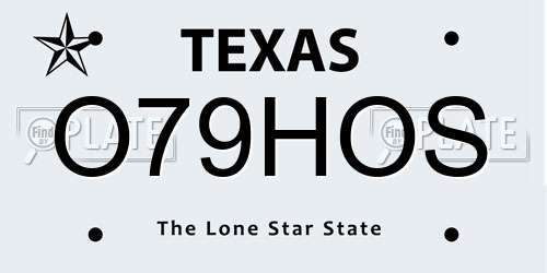 O79HOS Texas License Plate