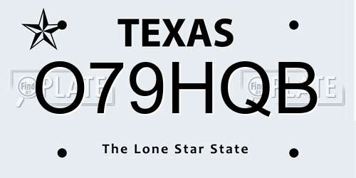O79HQB Texas License Plate