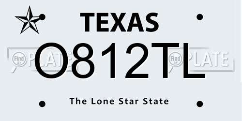 O812TL Texas License Plate