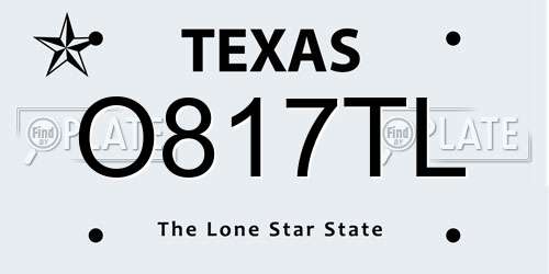 O817TL Texas License Plate