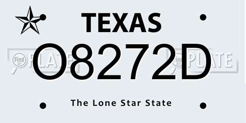 O8272D Texas License Plate