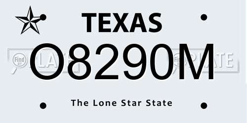 O8290M Texas License Plate