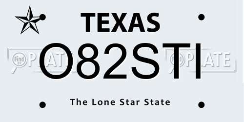 O82STI Texas License Plate