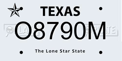 O8790M Texas License Plate
