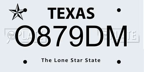 O879DM Texas License Plate