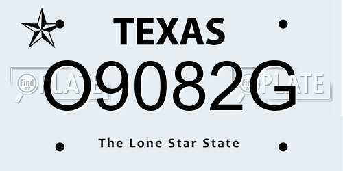 O9082G Texas License Plate