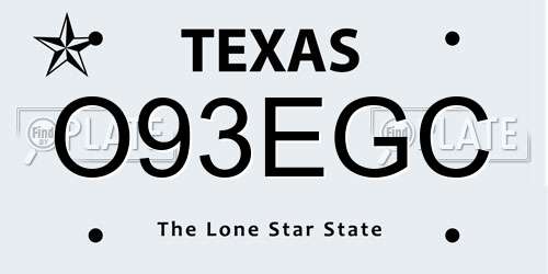 O93EGC Texas License Plate