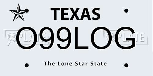 O99LOG Texas License Plate