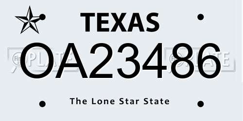 OA23486 Texas License Plate