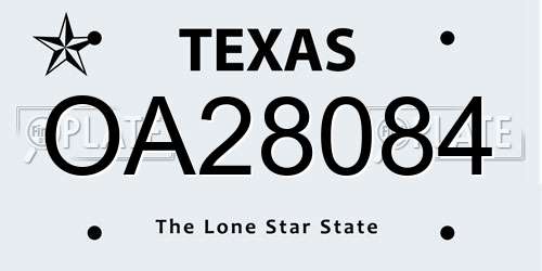 OA28084 Texas License Plate