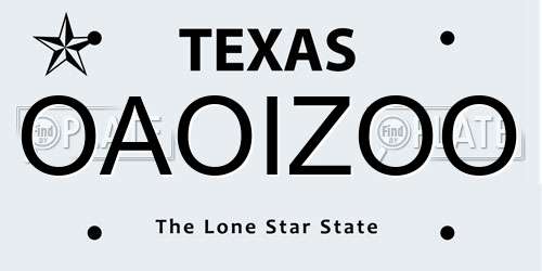 OAOIZOO Texas License Plate