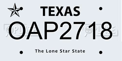 OAP2718 Texas License Plate