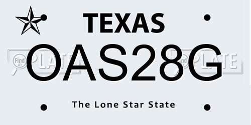 OAS28G Texas License Plate