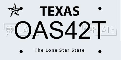 OAS42T Texas License Plate