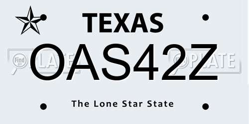 OAS42Z Texas License Plate