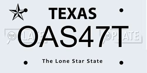 OAS47T Texas License Plate