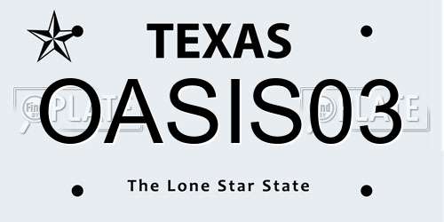 OASIS03 Texas License Plate