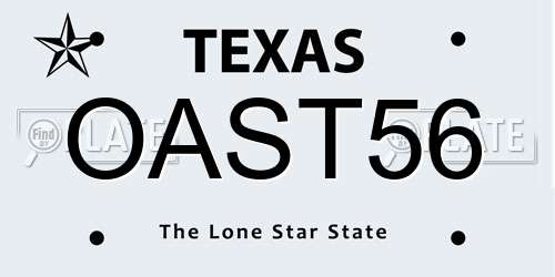 OAST56 Texas License Plate