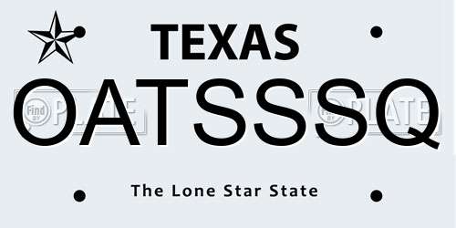 OATSSSQ Texas License Plate