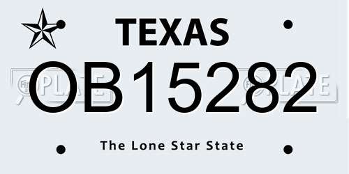 OB15282 Texas License Plate