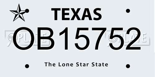 OB15752 Texas License Plate