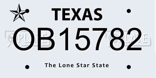 OB15782 Texas License Plate