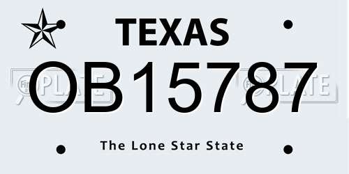 OB15787 Texas License Plate