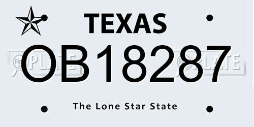OB18287 Texas License Plate