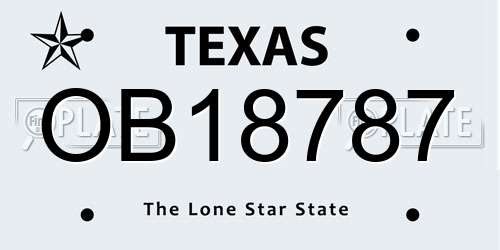 OB18787 Texas License Plate